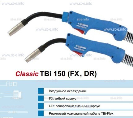 Горелка для полуавтоматической сварки TBi 150-blue-ESG, длина 3 метра - st-e.info - Ленинск-Кузнецкий